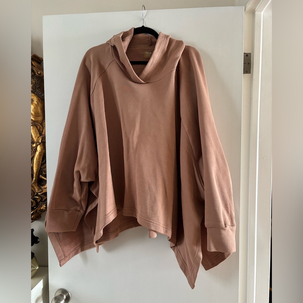 Free People Oversized Hooded Pullover in Dusty Rose